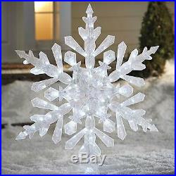HUGE! 48 LED Lighted Twinkling Crystal Snowflake OUTDOOR CHRISTMAS Yard Decor