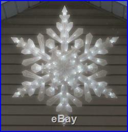 HUGE! 48 LED Lighted Twinkling Crystal Snowflake OUTDOOR CHRISTMAS Yard Decor
