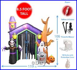 HUGE Halloween Inflatable Haunted House Arch Archway Skeleton Ghost Decoration HUGE Halloween Inflatable Haunted House Arch Archway Skeleton Ghost Decoration