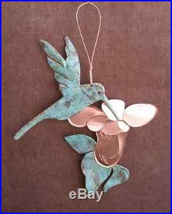 HUMMINGBIRD Copper Verdigris Christmas Ornament Handcrafted Arizona Southwest
