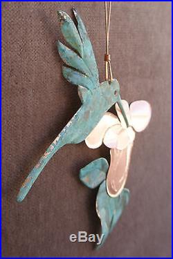 HUMMINGBIRD Copper Verdigris Christmas Ornament Handcrafted Arizona Southwest