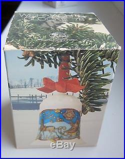 HUTSCHENREUTHER 1978 PORZELLAN Weihnachtsglocke GLOCKE Lappland Mond-Ren 7cm box