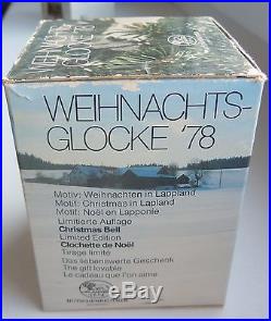 HUTSCHENREUTHER 1978 PORZELLAN Weihnachtsglocke GLOCKE Lappland Mond-Ren 7cm box