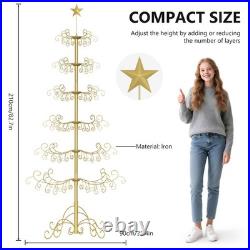 H&ZT 6/7Ft Wrought Iron Christmas Tree Metal Ornament Display Stand HolderHanger