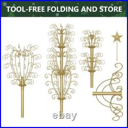 H&ZT 6/7Ft Wrought Iron Christmas Tree Metal Ornament Display Stand HolderHanger