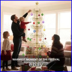 H&ZT 6/7Ft Wrought Iron Christmas Tree Metal Ornament Display Stand HolderHanger