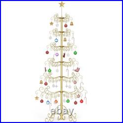 H&ZT 6/7Ft Wrought Iron Christmas Tree Metal Ornament Display Stand HolderHanger