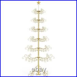 H&ZT 6/7Ft Wrought Iron Christmas Tree Metal Ornament Display Stand HolderHanger