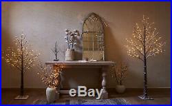 Hairui Lighted Twig Brown Tree 2 Pack Snow Flocked Christmas Holiday Decorations