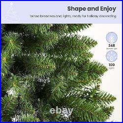 Half Prelit Artificial Christmas Tree with 100-230 Warm + Multi-colored Lights