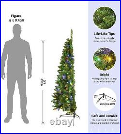 Half Prelit Artificial Christmas Tree with 100-230 Warm + Multi-colored Lights