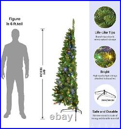 Half Prelit Artificial Christmas Tree with 100-230 Warm + Multi-colored Lights