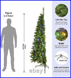 Half Prelit Artificial Christmas Tree with 100-230 Warm + Multi-colored Lights