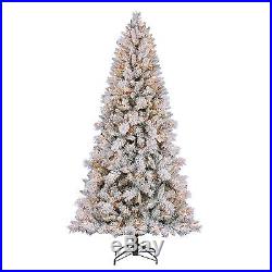Hallmark 7.5' Artificial Northern Estate White Flocked Christmas Tree with Lights