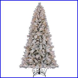 Hallmark 7.5' Artificial Northern Estate White Flocked Christmas Tree with Lights
