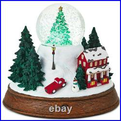 Hallmark Christmas 2019 Snowy Country Town Snow Water Globe Ball in Evergreen