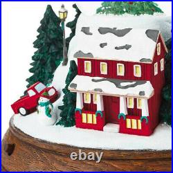 Hallmark Christmas 2019 Snowy Country Town Snow Water Globe Ball in Evergreen