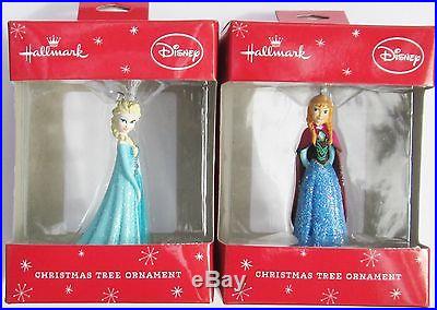 ++ Hallmark Disney Frozen Elsa & Anna Christmas Tree Ornaments 2014