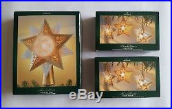 Hallmark Illuminations Starlight Starbright & Tree Topper Ornament set of 3