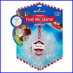 Hallmark North Pole Find Me Santa Snowflake Light-Up Ornament, New