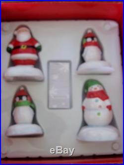Hallmark Set/8 Christmas Winter Snowman Santa Placecard Place Card Holders NEW