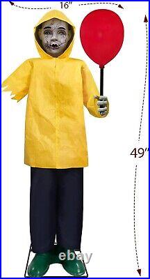 Halloween 4''IT' Georgie Animatronics Prop with Glowing Balloon Yard Decor