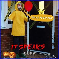 Halloween 4''IT' Georgie Animatronics Prop with Glowing Balloon Yard Decor