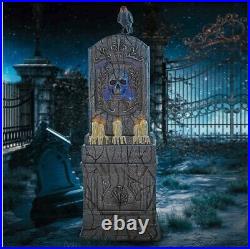 Halloween 5 ft LED Cemetery Tombstone with Lights and Sounds