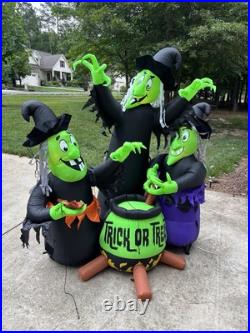 Halloween 6 ft Lighted Animated Fire and Ice Witches Cauldron Inflatable