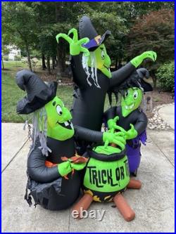 Halloween 6 ft Lighted Animated Fire and Ice Witches Cauldron Inflatable