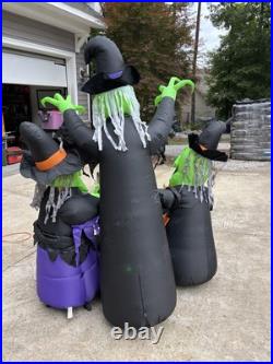 Halloween 6 ft Lighted Animated Fire and Ice Witches Cauldron Inflatable