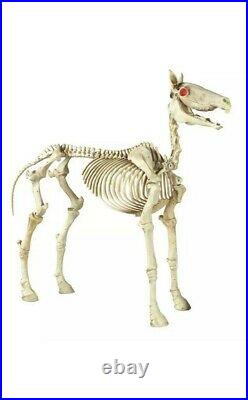 Halloween 6ft Skeleton Horse with Glowing Eyes and Sound