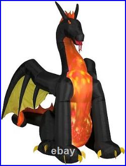Halloween Airblown Inflatable 9′ H Projection Animated Fire and Ice Dragon