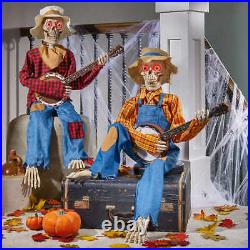 Halloween Animated Dueling Banjo Skeletons, Motion & Sound Activated FAST SHIP