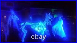 Halloween Animated PAIR OF 74 inch SKELETON HORSES with original boxes