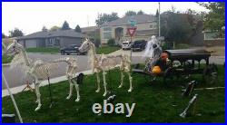 Halloween Animated PAIR OF 74 inch SKELETON HORSES with original boxes
