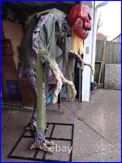 Halloween Animatronic 7' Animated LED Bad Seed Pumpkinhead Outdoor Prop USED