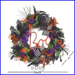 Halloween BOO Wreath 26 Pre-Lit Neon Light Up Décor (2-Pack)