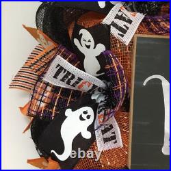 Halloween Boo Wreath With Adorable Ghosts Handmade Deco Mesh