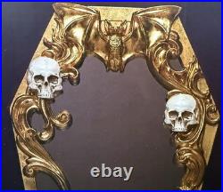 Halloween CHRISTIAN SIRIANO NEW YORK 25 Wall Framed Mirror Gold With Skull New Halloween CHRISTIAN SIRIANO NEW YORK 25 Wall Framed Mirror Gold With Skull New