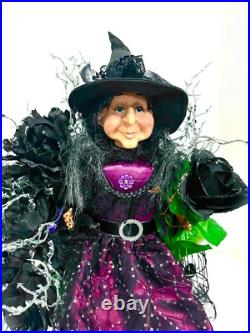 Halloween Centerpiece Witch Floral Arrangement Roses Peonies