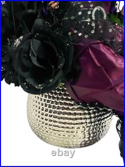 Halloween Centerpiece Witch Floral Arrangement Roses Peonies Halloween Centerpiece Witch Floral Arrangement Roses Peonies