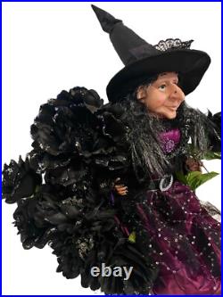 Halloween Centerpiece Witch Floral Arrangement Roses Peonies Halloween Centerpiece Witch Floral Arrangement Roses Peonies
