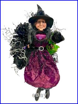 Halloween Centerpiece Witch Floral Arrangement Roses Peonies Halloween Centerpiece Witch Floral Arrangement Roses Peonies