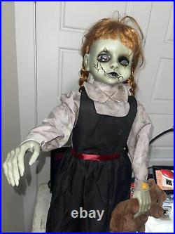 Halloween Dead Doll Animated Zombie Porch 3ft Home Accents Lighted Red Eye