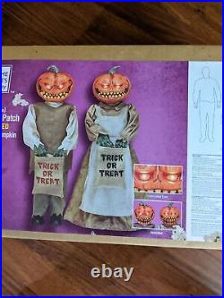 Halloween Dual Pumpkin Greeters Pumpkin Twins Rotten Patch Animated New Unop
