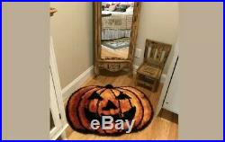 Halloween Fall Jack-O-Lantern Pumpkin Shag Area Rug 3' x 2.2' NWT Pier 1