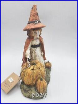 Halloween Fall Ragon House Collection Witch Vintage Girl Carving Pumpkins Halloween Fall Ragon House Collection Witch Vintage Girl Carving Pumpkins