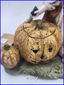 Halloween Fall Ragon House Collection Witch Vintage Girl Carving Pumpkins Halloween Fall Ragon House Collection Witch Vintage Girl Carving Pumpkins