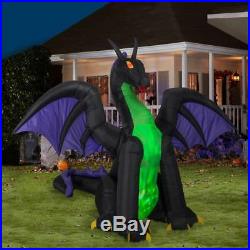 Halloween Gemmy 11 ft Animated Projection Dragon with Wings Airblown Inflatable